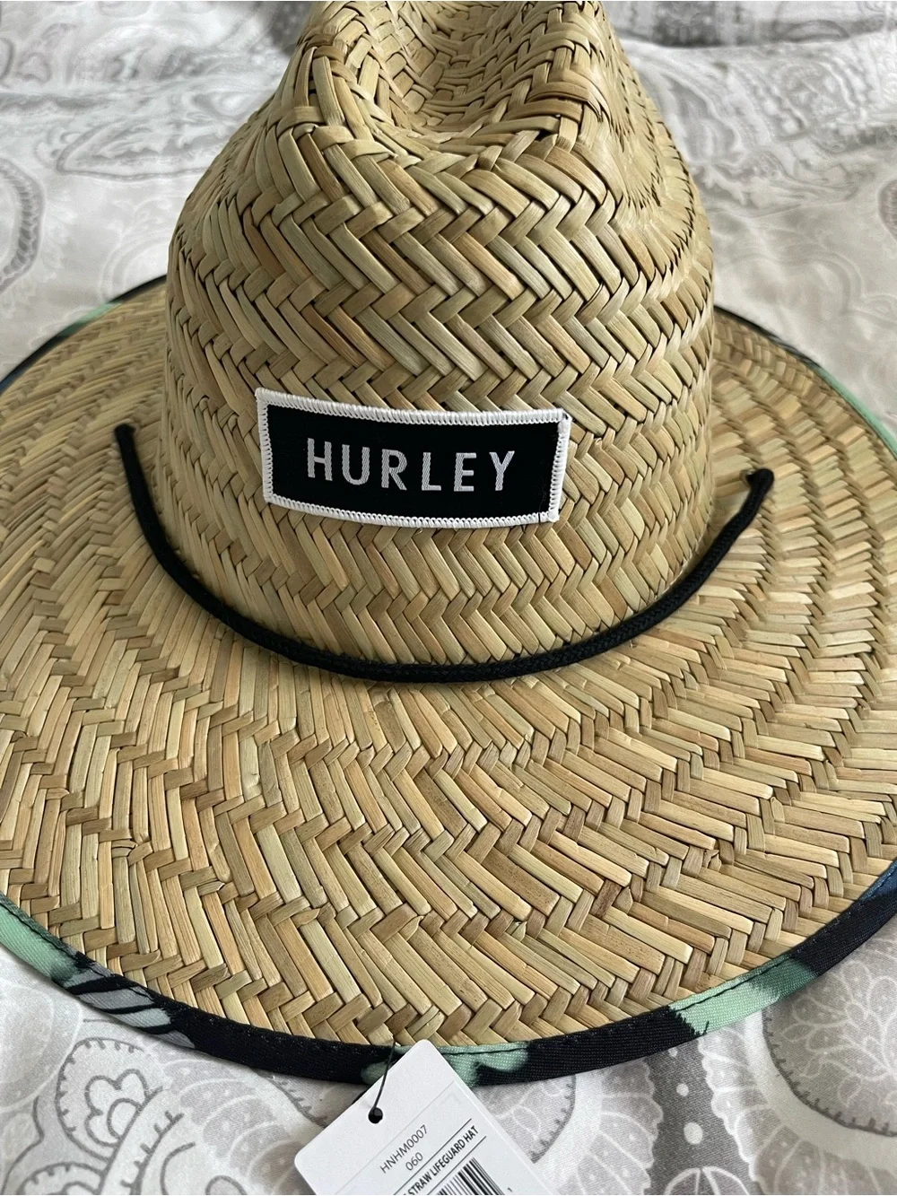 HURLEY BAYSIDE STRAW LIFEGUARD HAT Tropical Beach Pool Sun
